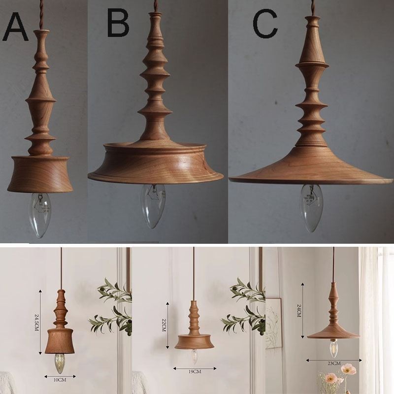 Rubberwood Pendant Light Ins Vintage Hanging Light