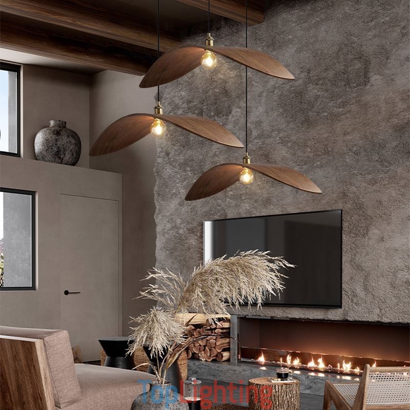 Solid Wood Pendant Light Creative Retro Ceiling Light