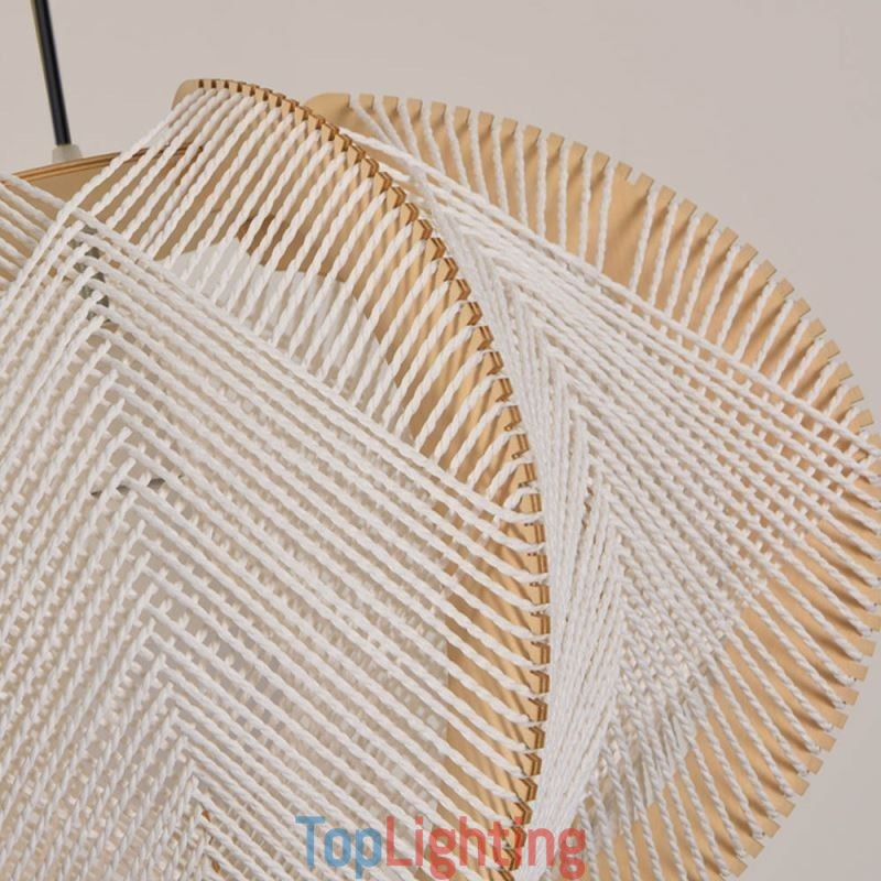 Nordic Pendant Light Retro Wabi Sabi Style Handmade Solid Wood Ceiling Light