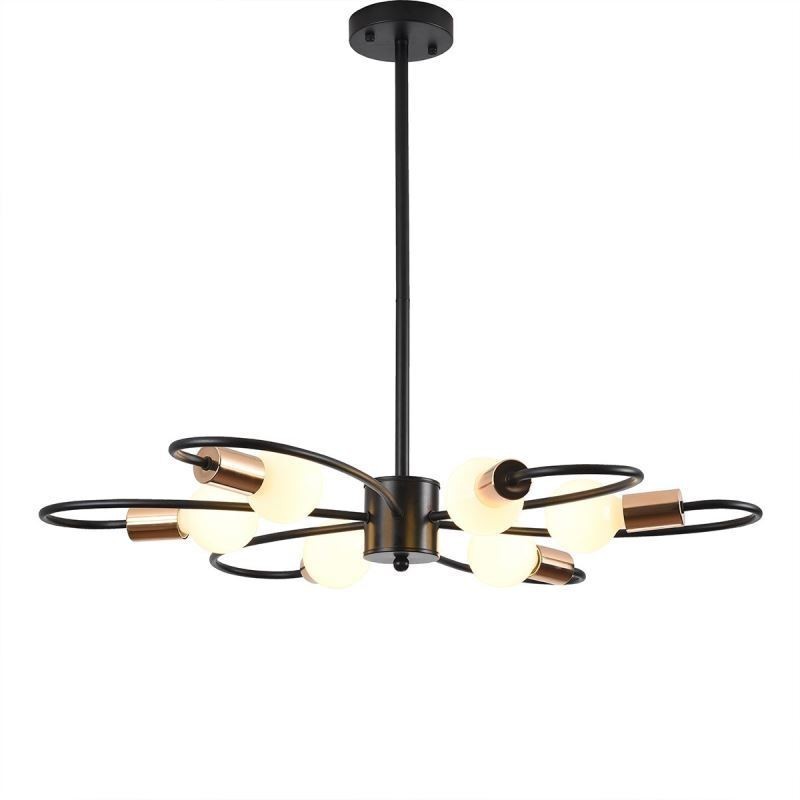Rustic Chandelier 6 Light Classic Petals Ceiling Hanging Light