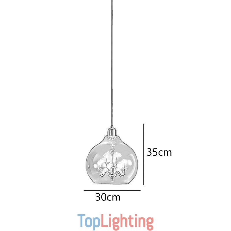 Glass Pendant Light Modern Minimalist Wrought Iron Ceiling Light 9 Lights