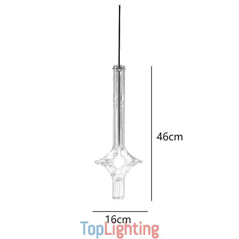 Glass Tube Pendant Light Modern Minimalist Wrought Iron Ceiling Light