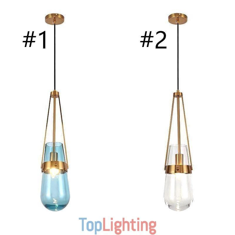 Water Drop Glass Pendant Light Modern Minimalist Wrought Iron Small Ceiling Light