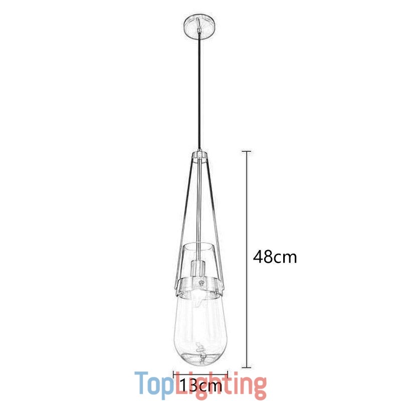 Water Drop Glass Pendant Light Modern Minimalist Wrought Iron Small Ceiling Light