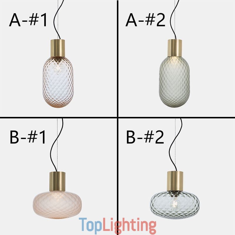 Grid Glass Pendant Light Modern Iron Simple Ceiling Light