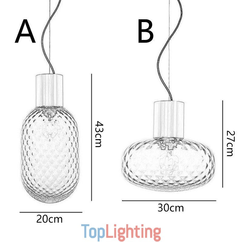 Grid Glass Pendant Light Modern Iron Simple Ceiling Light