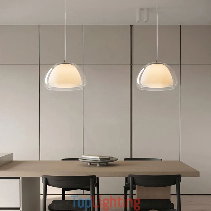 Pendant Light Modern Simple Clear Glass Pudding Ceiling Light