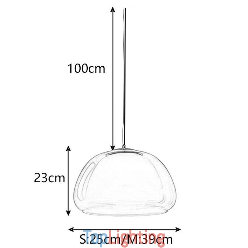 Pendant Light Modern Simple Clear Glass Pudding Ceiling Light