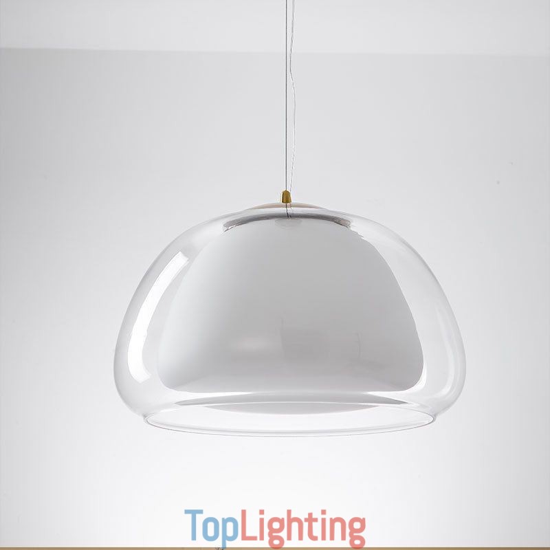 Pendant Light Modern Simple Clear Glass Pudding Ceiling Light