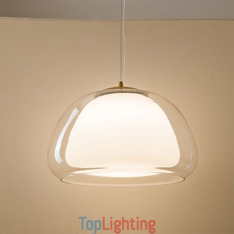 Pendant Light Modern Simple Clear Glass Pudding Ceiling Light