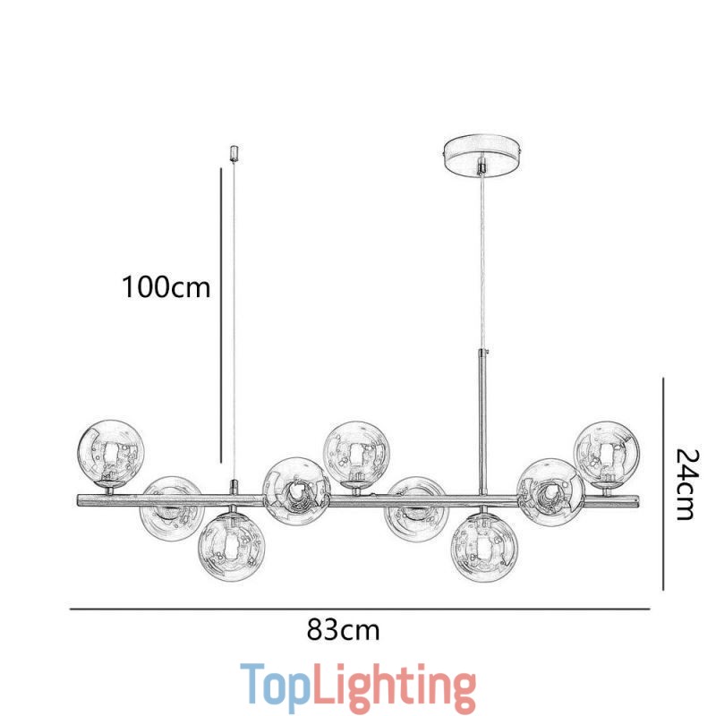 Pendant Light Modern Simple Magic Beans Molecular Wrought Iron Glass Ceiling Light