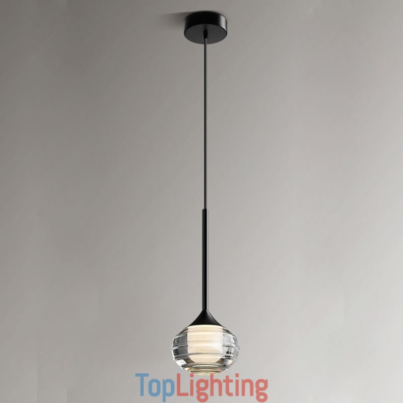 Simple Glass Pendant Light Black Decorative Ceiling Lights