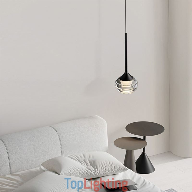 Simple Glass Pendant Light Black Decorative Ceiling Lights