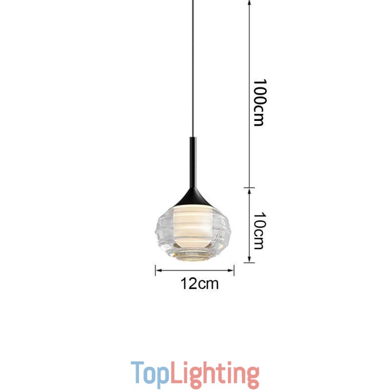 Simple Glass Pendant Light Black Decorative Ceiling Lights