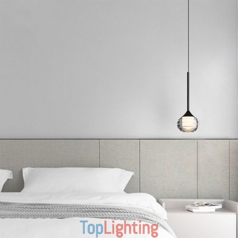 Simple Glass Pendant Light Black Decorative Ceiling Lights