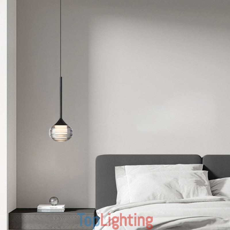 Simple Glass Pendant Light Black Decorative Ceiling Lights