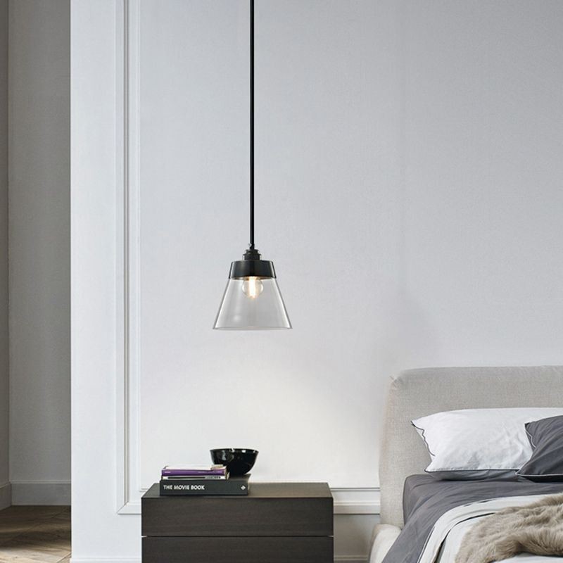 Modern Glass Pendant Light Single Hanging Pendant Lighting With Clear Glass Shade