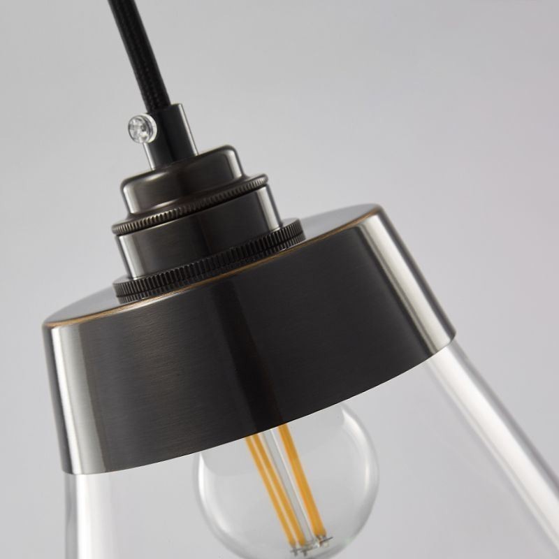Modern Glass Pendant Light Single Hanging Pendant Lighting With Clear Glass Shade
