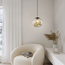 Glass Ball Pendant Light Leaves Christmas Hanging Lighting