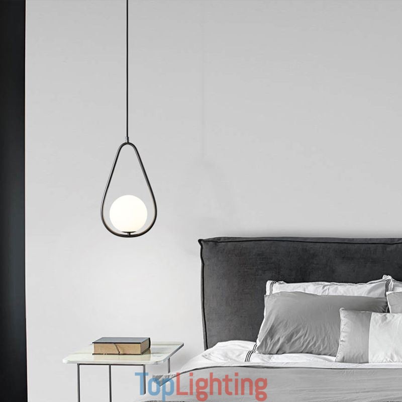 Modern Globe Pendant Light Glass Water Drop Pendant Lamp