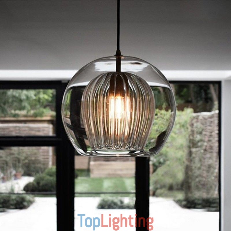 Modern Glass Pendant Light Single Head Hanging Lamp