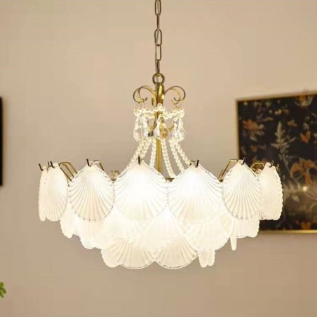 European Glass Pendant Light Post Modern Scallop Hanging Light European Glass Pendant Light Post Modern Scallop Hanging Light