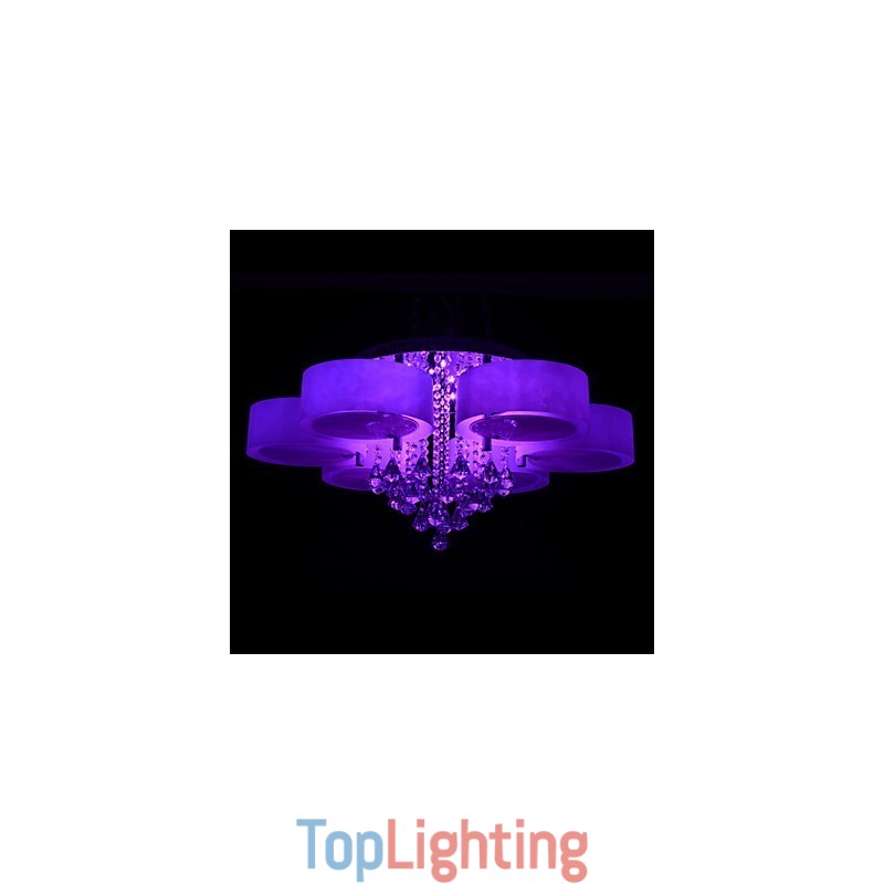 Remote Control Flush Mount Crystal Included Modern Contemporary