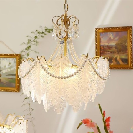 European Glass Pendant Light Post Modern Leaf Hanging Light European Glass Pendant Light Post Modern Leaf Hanging Light