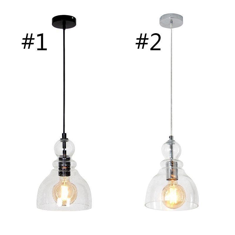 Modern Iron Pendant Light Gourd Glass Hanging Light