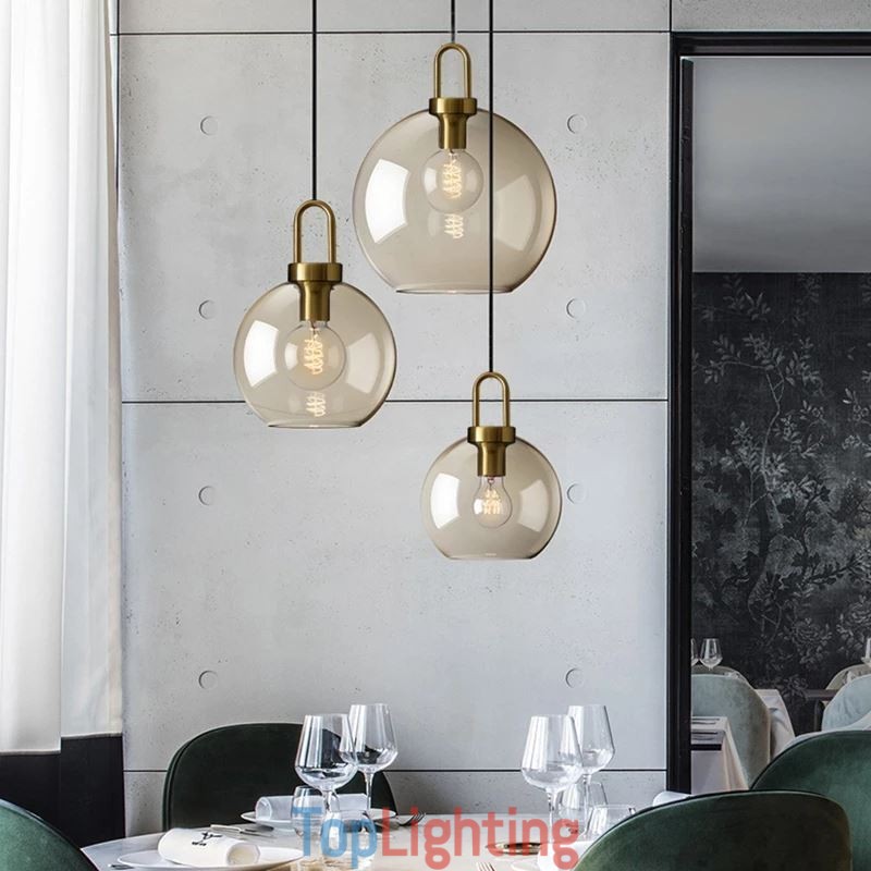 3 Light Pendant Light With Glass Shade Island
