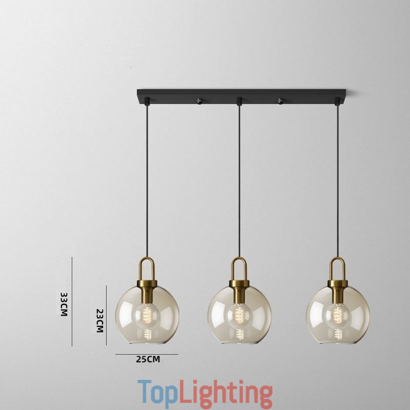3 Light Pendant Light With Glass Shade Island