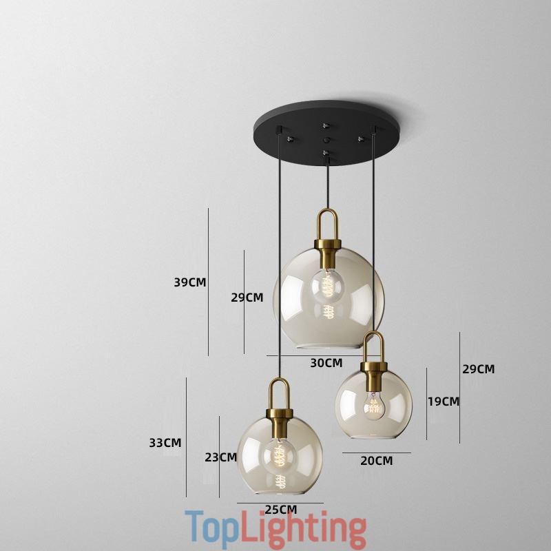 3 Light Pendant Light With Glass Shade Island