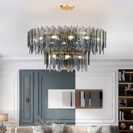 Modern Round Glass Pendant Light Elegant Glass Chandelier Modern Round Glass Pendant Light Elegant Glass Chandelier