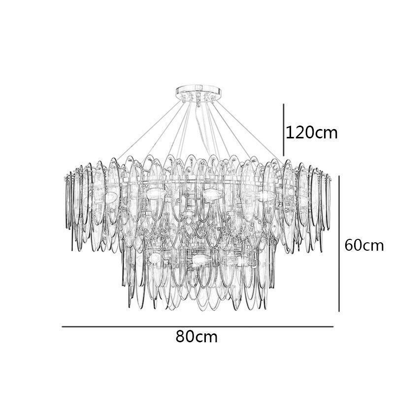 Modern Round Glass Pendant Light Elegant Glass Chandelier