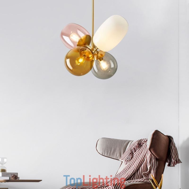 Nordic Unique Pendant Light Coloured Glass Princess Balloon Light Children