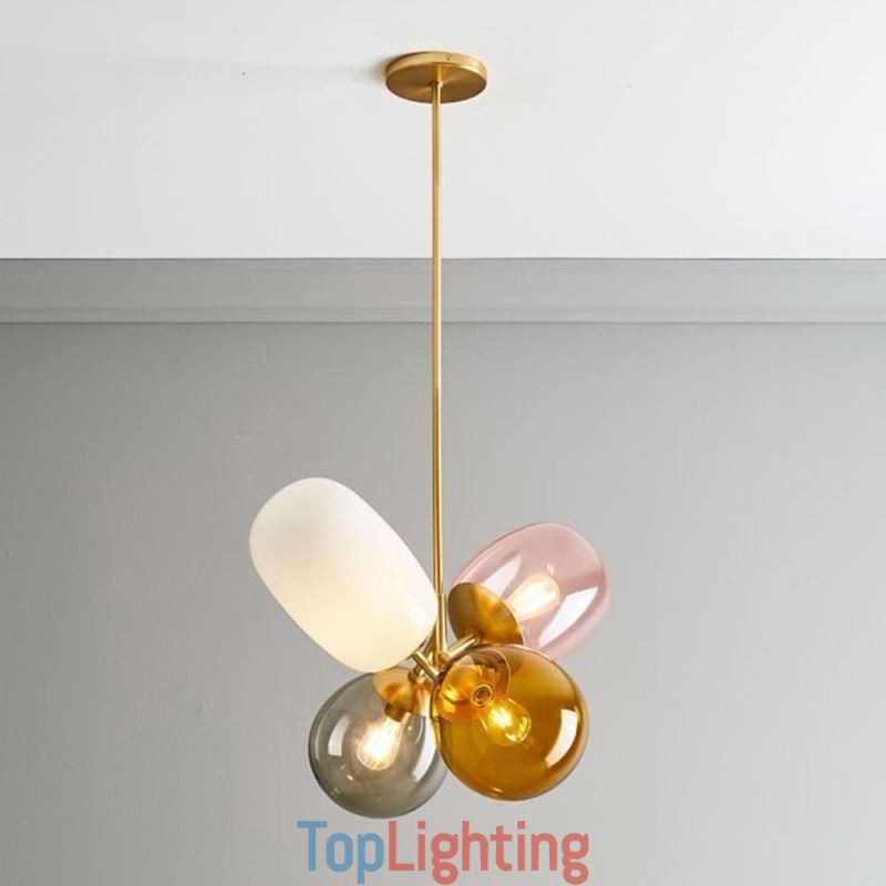 Nordic Unique Pendant Light Coloured Glass Princess Balloon Light Children
