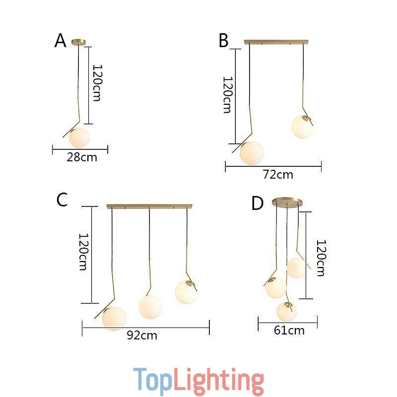 Glass Ball Light Fixture Island