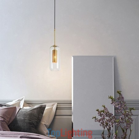 Nordic Clear Glass Pendant Light Unique Inner Brass Hollow out Pendant Light Nordic Clear Glass Pendant Light Unique Inner Brass Hollow out Pendant Light