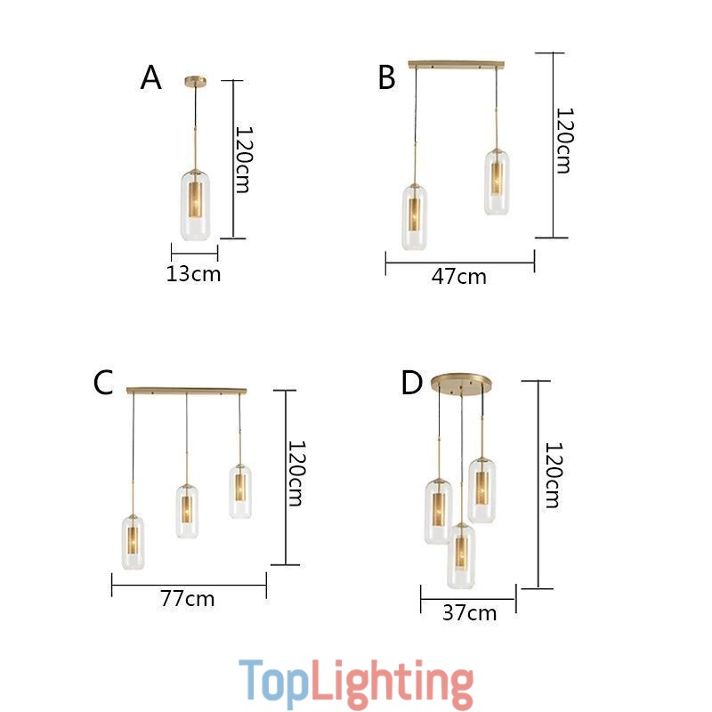 Nordic Clear Glass Pendant Light Unique Inner Brass Hollow out Pendant Light