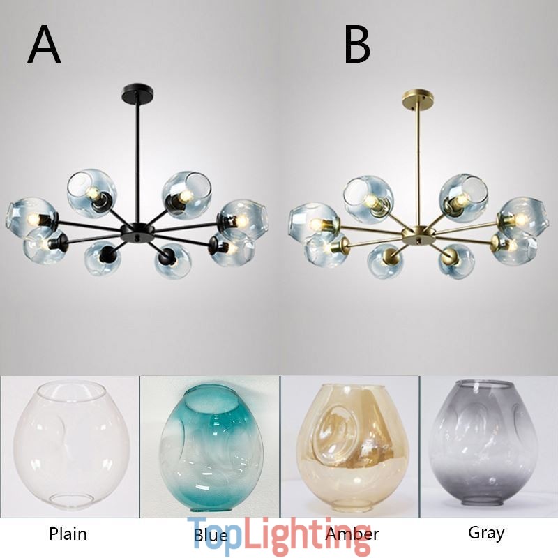 Nordic Glass Pendant Light Magic Bean Shape Lamp Chandelier Lighting