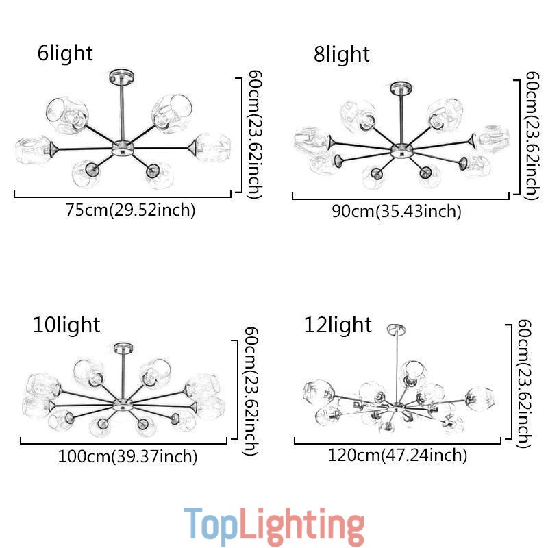 Nordic Glass Pendant Light Magic Bean Shape Lamp Chandelier Lighting