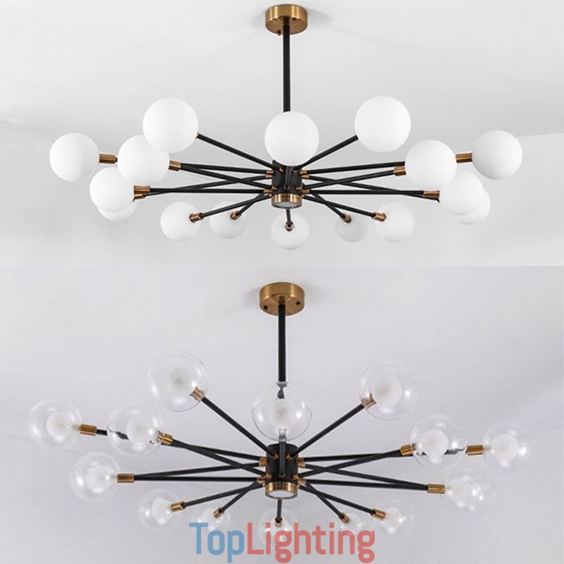 Nordic Glass Pendant Light Milky White Round Lamp Chandelier Lighting