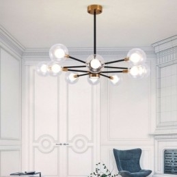 Nordic Glass Pendant Light Milky White Round Lamp Chandelier Lighting