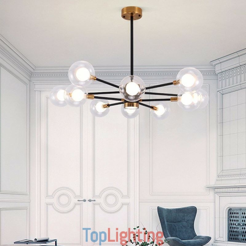 Nordic Glass Pendant Light Milky White Round Lamp Chandelier Lighting