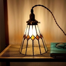 Rustic Ceiling Light Stained Glass Pendant Light