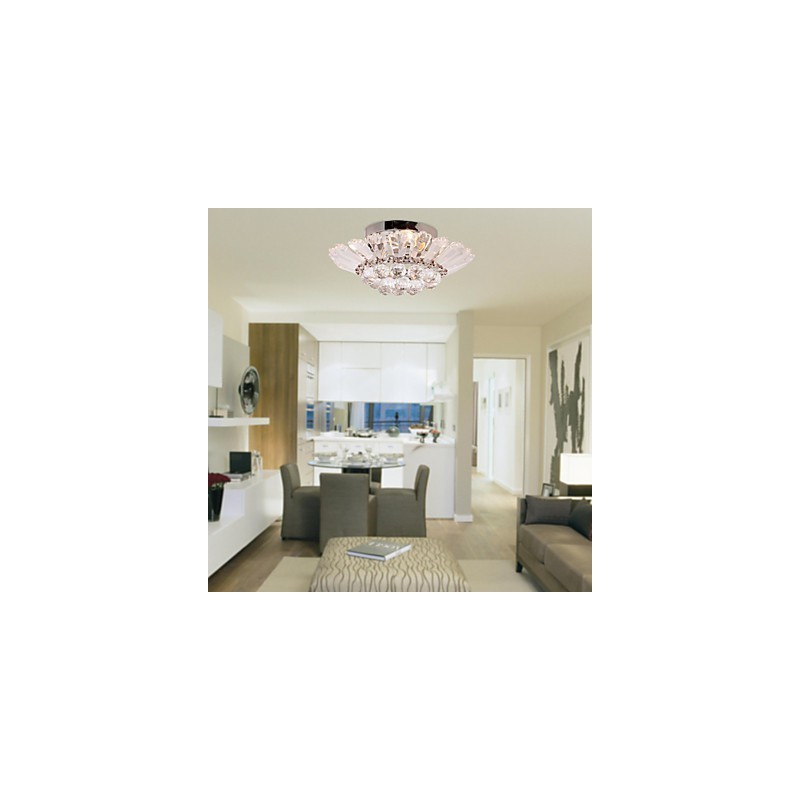 Modern Semi Flush Mount in Crystal Feature