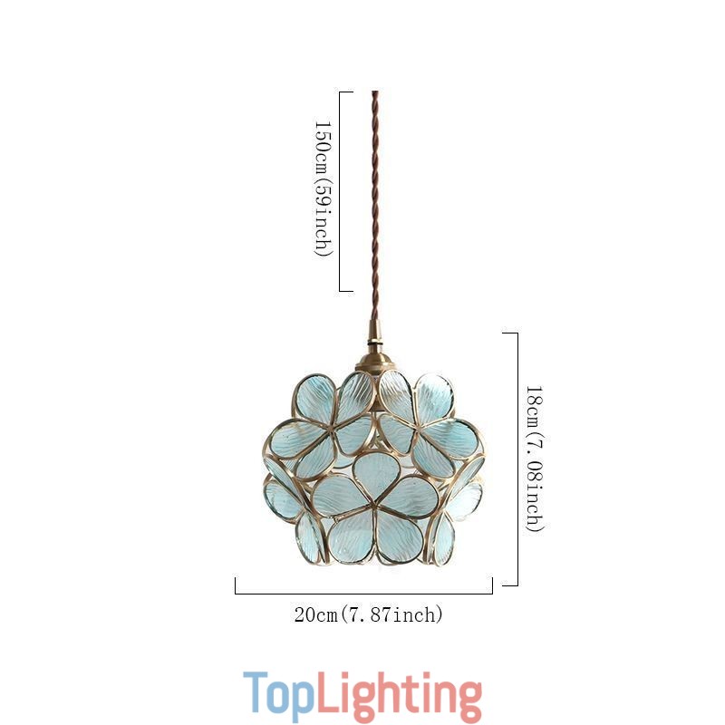 Nordic Creative Pendant Light Glass Home Lighting Petal Shape Lamp Bedside Lamp
