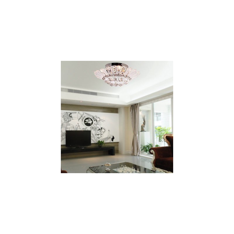 Modern Semi Flush Mount in Crystal Feature