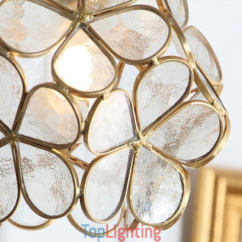 Nordic Creative Pendant Light Glass Home Lighting Petal Shape Lamp Bedside Lamp