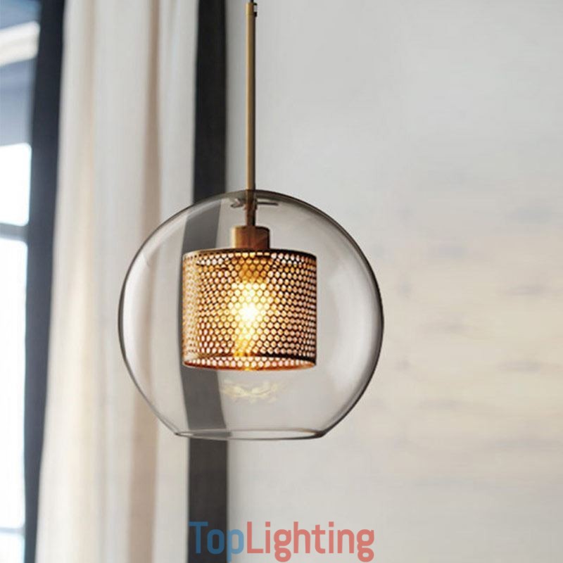 Nordic Pendant Light Glass Home Lighting Round Ball Shape Lamp Bedside Lamp